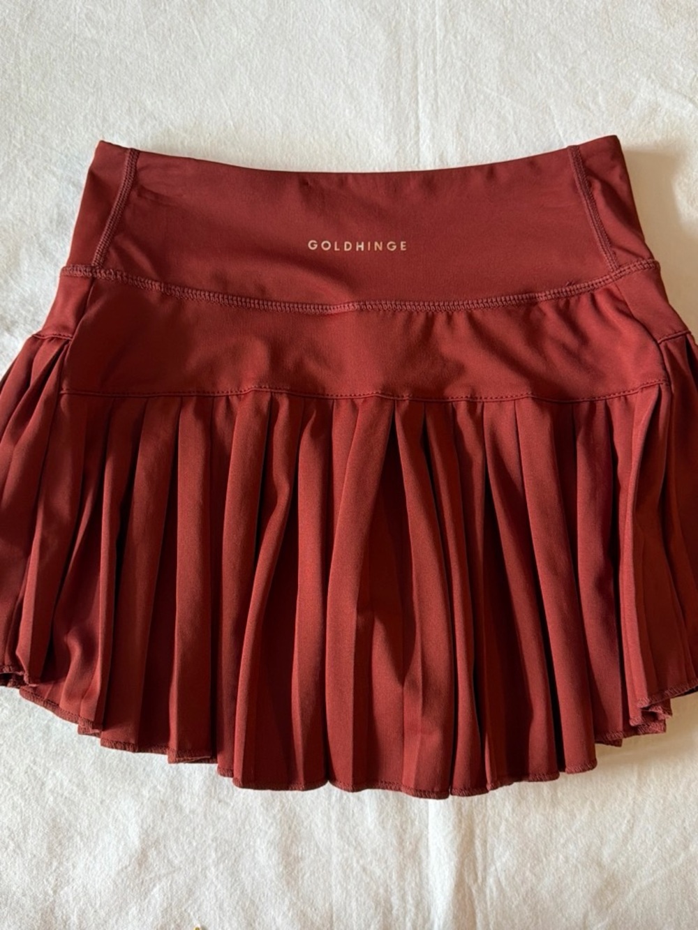 GoldHinge Women's Pleated Skirt - Deep Burgundy